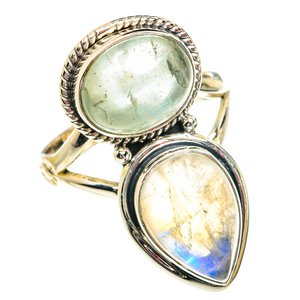 Rainbow Moonstone Rings handcrafted by Ana Silver Co - RING77447