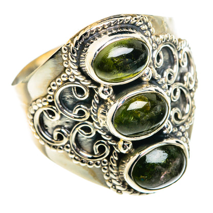 Green Tourmaline Rings handcrafted by Ana Silver Co - RING77452