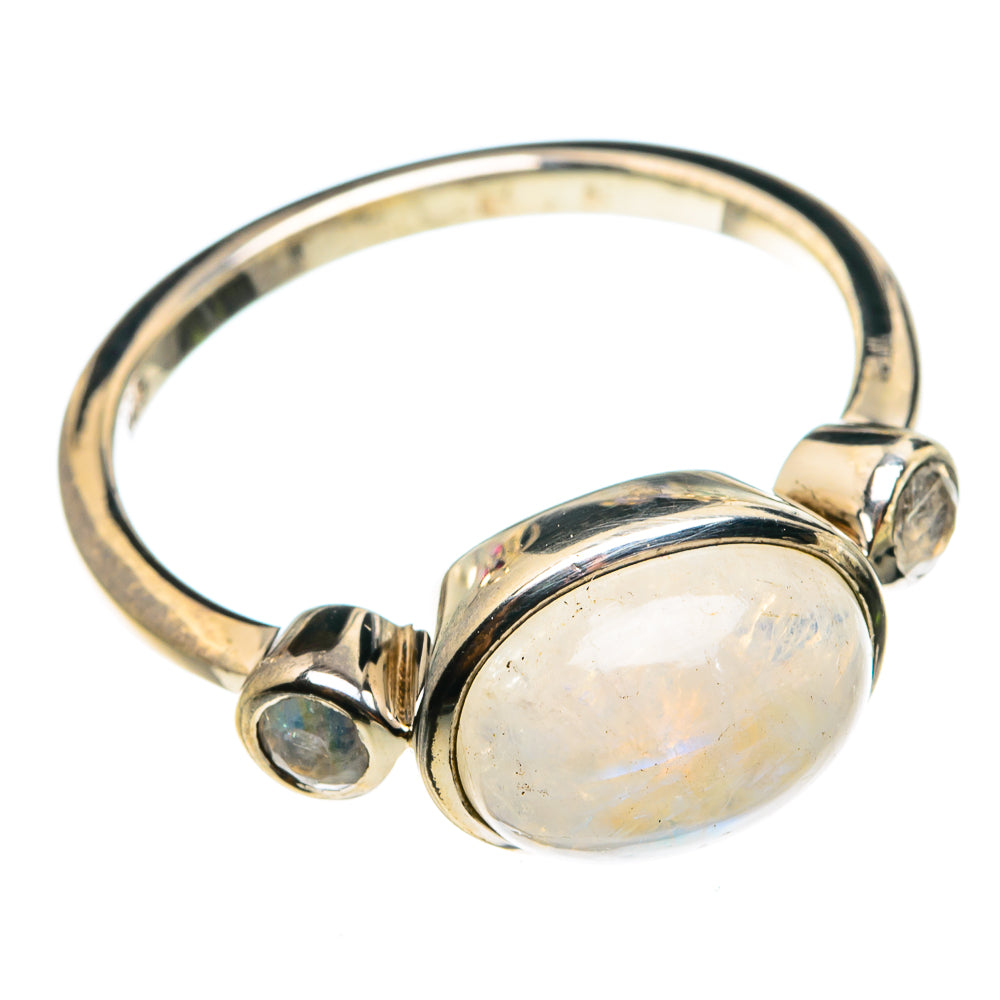 Rainbow Moonstone Rings handcrafted by Ana Silver Co - RING77506