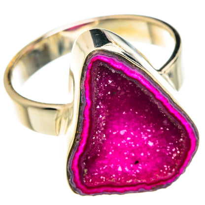 Pink Geode Slice Rings handcrafted by Ana Silver Co - RING77527