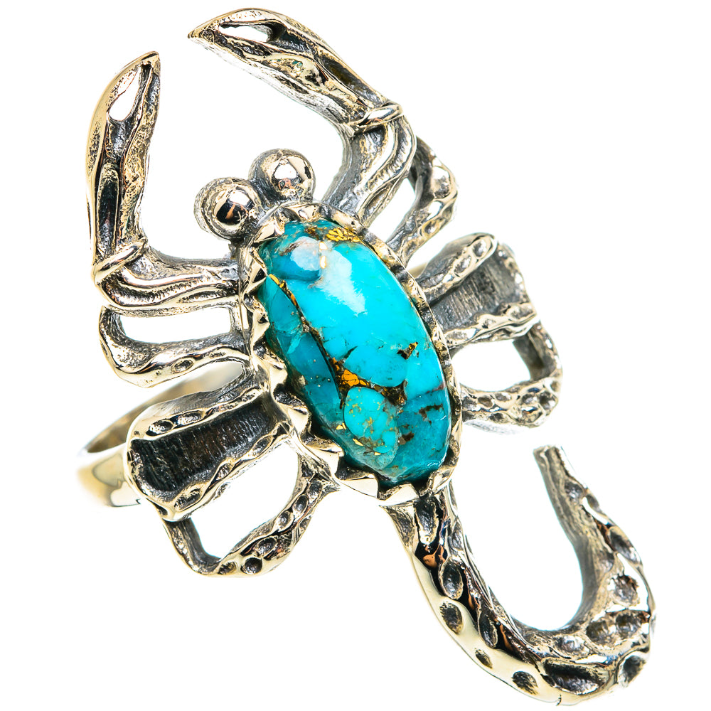 Blue Composite Turquoise Rings handcrafted by Ana Silver Co - RING77547