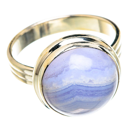Blue Lace Agate Rings handcrafted by Ana Silver Co - RING77570