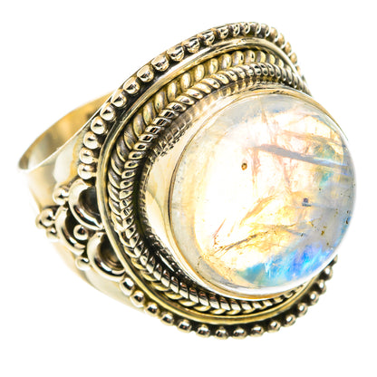 Rainbow Moonstone Rings handcrafted by Ana Silver Co - RING77571