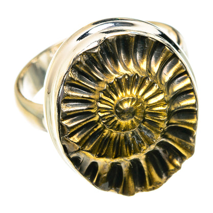 Pyrite Fossil Rings handcrafted by Ana Silver Co - RING77597