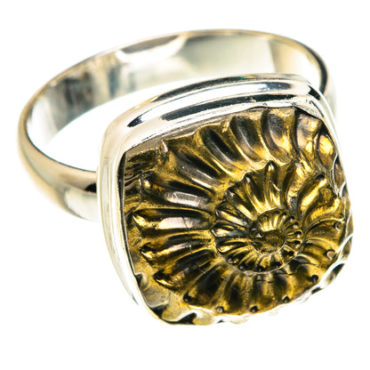 Pyrite Fossil Rings handcrafted by Ana Silver Co - RING77598