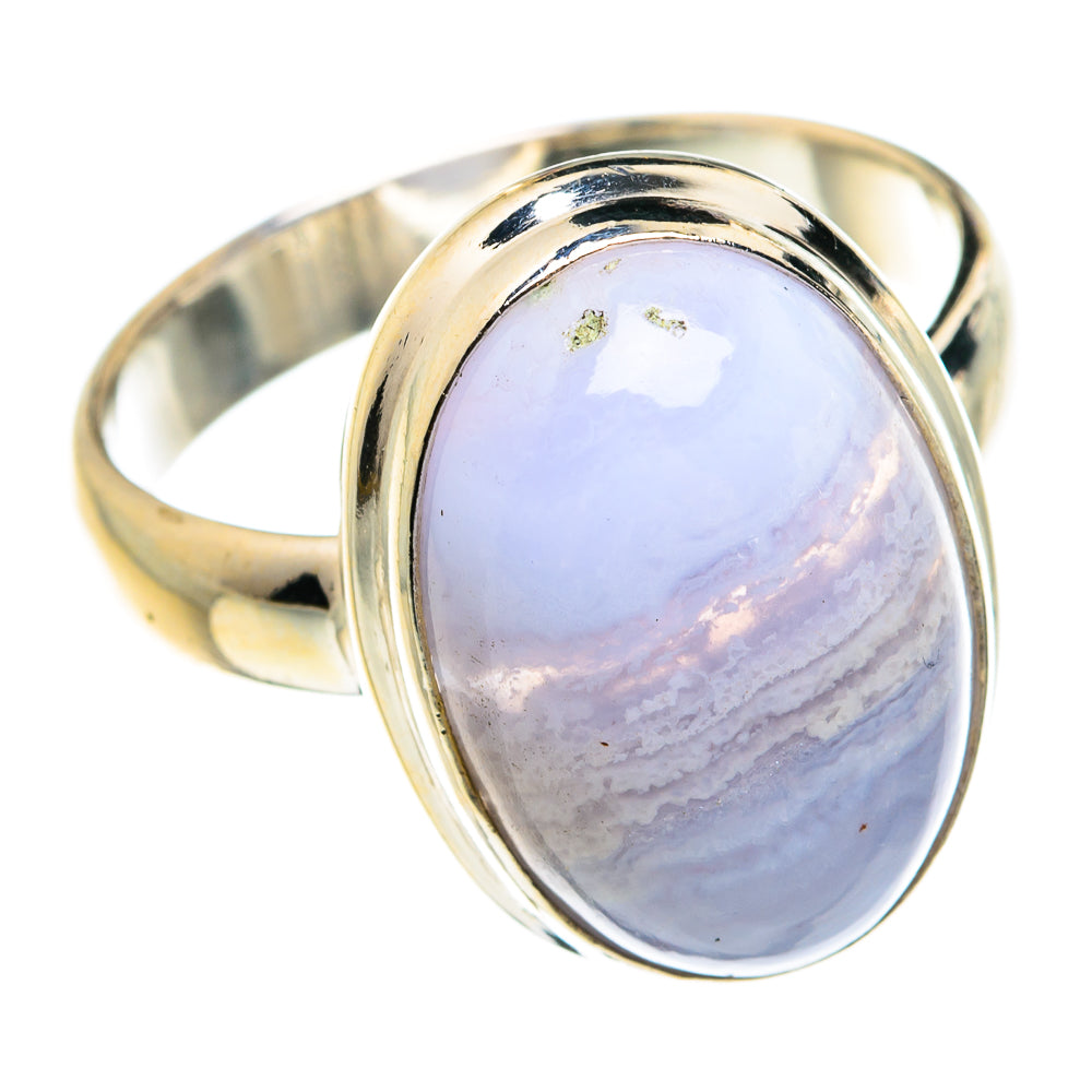 Blue Lace Agate Rings handcrafted by Ana Silver Co - RING77605