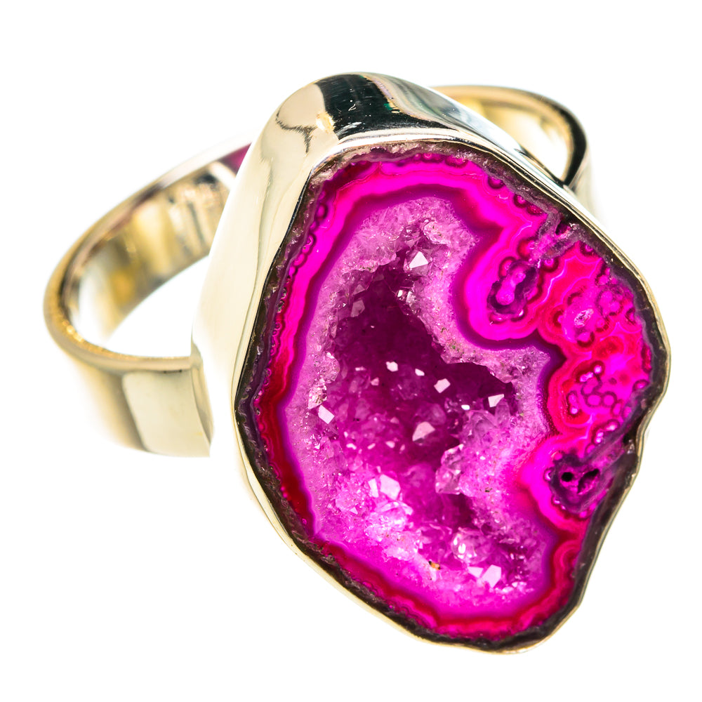 Pink Geode Slice Rings handcrafted by Ana Silver Co - RING77621