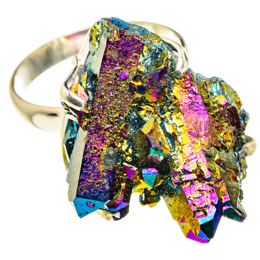 Titanium Sunshine Druzy Rings handcrafted by Ana Silver Co - RING77637