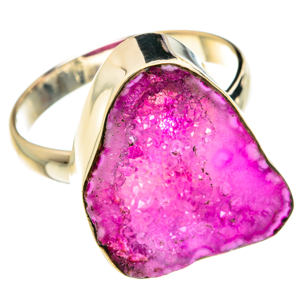 Pink Geode Slice Rings handcrafted by Ana Silver Co - RING77669