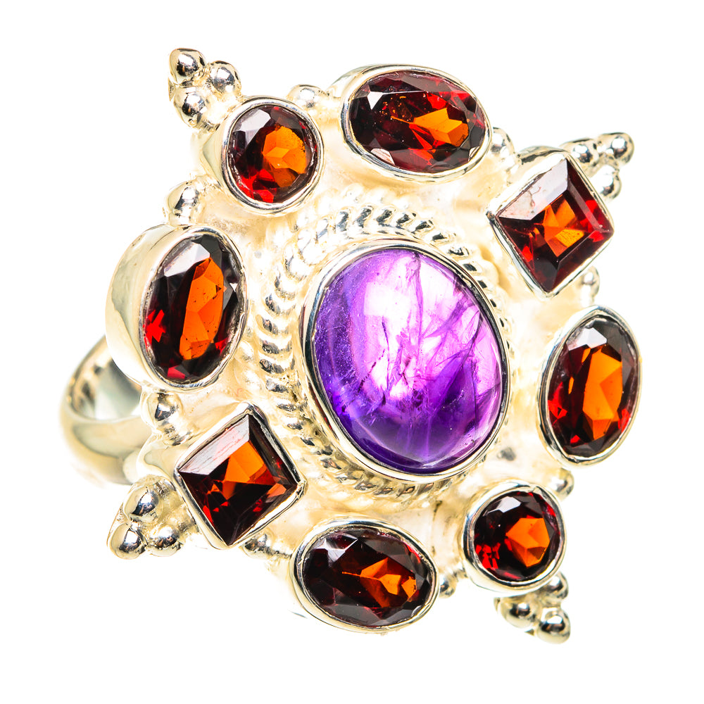 Amethyst, Garnet Rings handcrafted by Ana Silver Co - RING77725