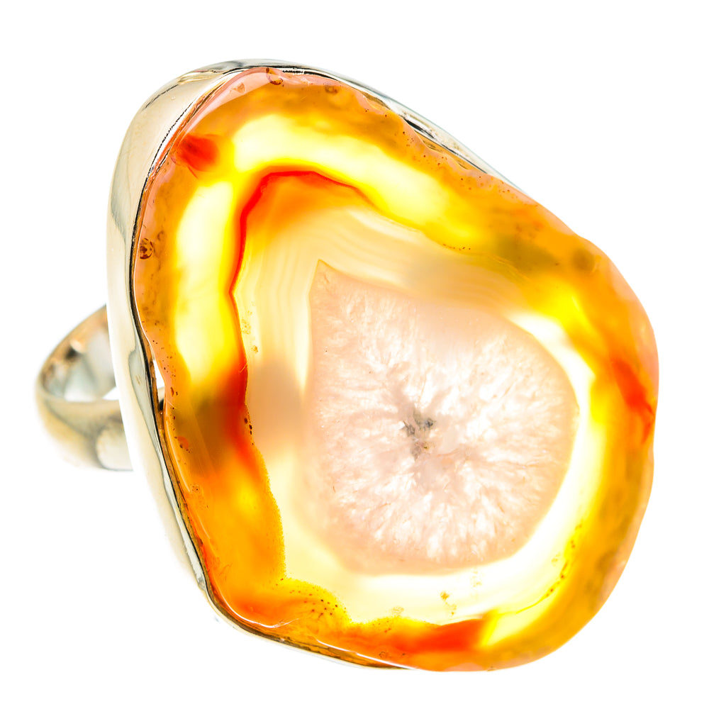 Yellow Geode Slice Rings handcrafted by Ana Silver Co - RING77747