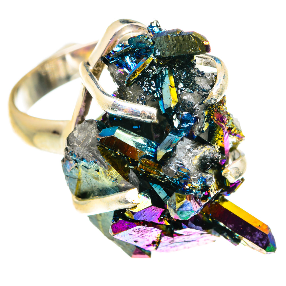 Titanium Sunshine Druzy Rings handcrafted by Ana Silver Co - RING77763