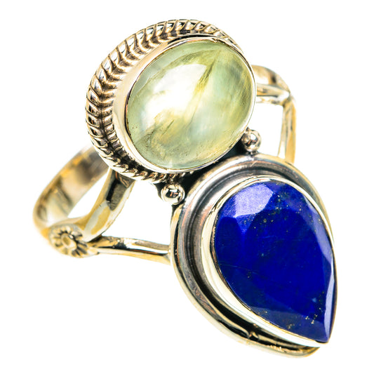 Lapis Lazuli, Prehnite Rings handcrafted by Ana Silver Co - RING77765