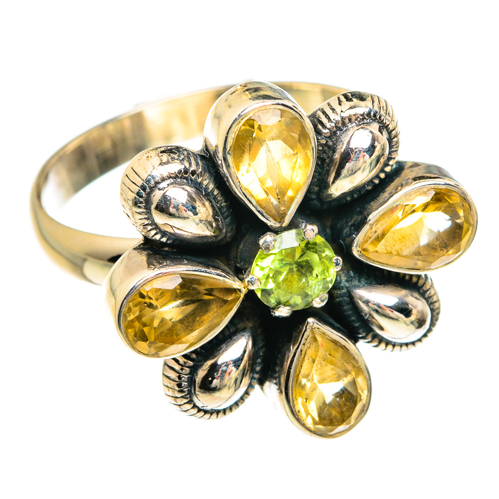 Citrine, Peridot Rings handcrafted by Ana Silver Co - RING77794