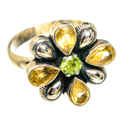 Citrine, Peridot Rings handcrafted by Ana Silver Co - RING77794