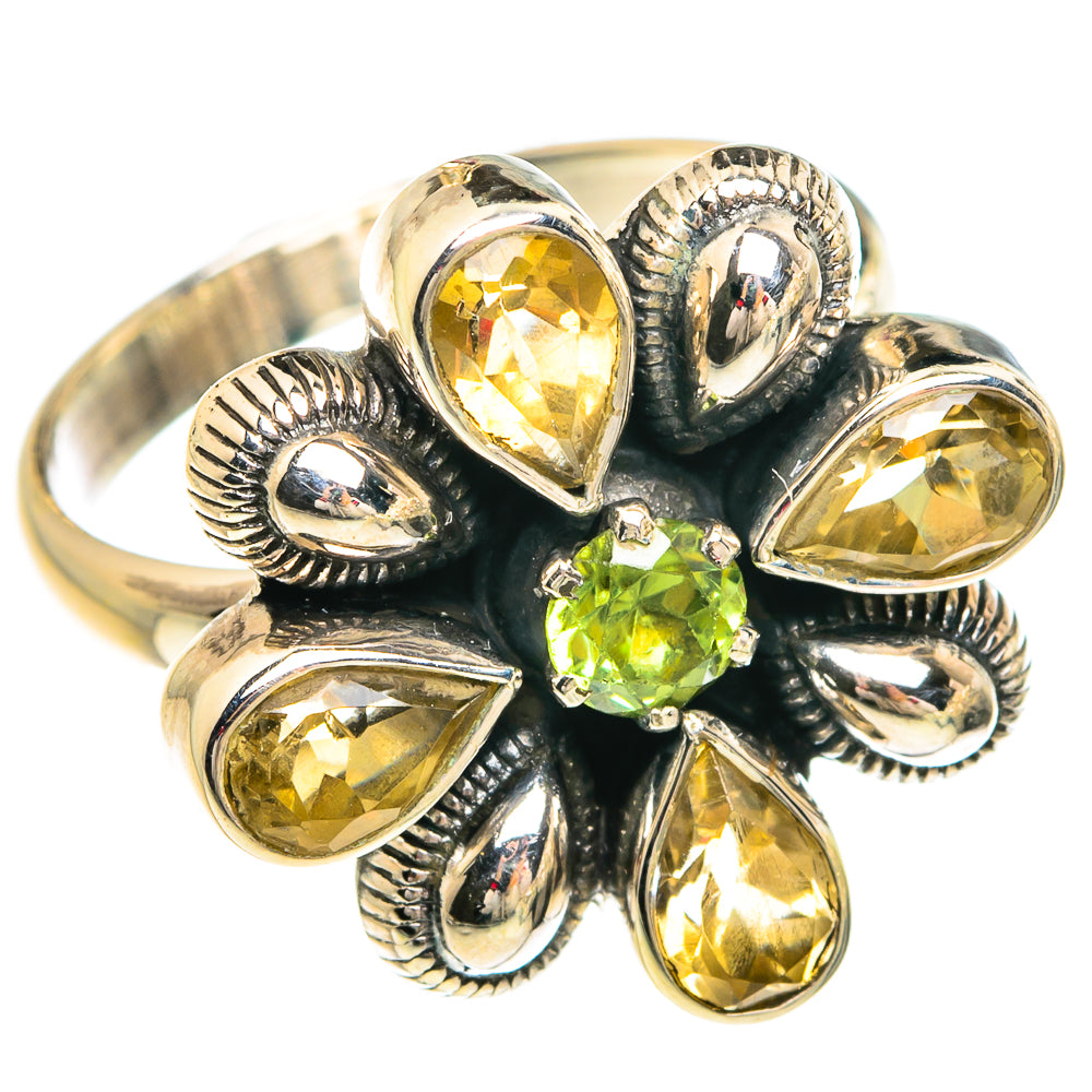 Citrine, Peridot Rings handcrafted by Ana Silver Co - RING77827