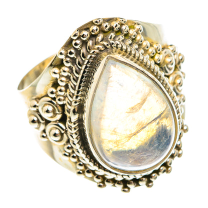 Rainbow Moonstone Rings handcrafted by Ana Silver Co - RING77844