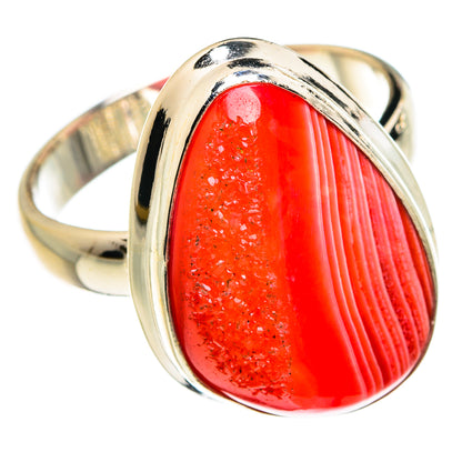 Pink Agate Druzy Rings handcrafted by Ana Silver Co - RING77860
