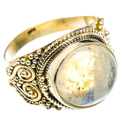 Rainbow Moonstone Rings handcrafted by Ana Silver Co - RING77874