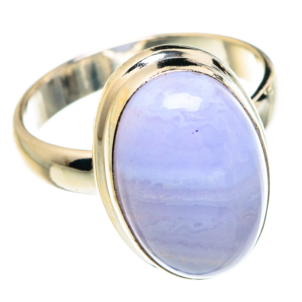 Blue Lace Agate Rings handcrafted by Ana Silver Co - RING77875