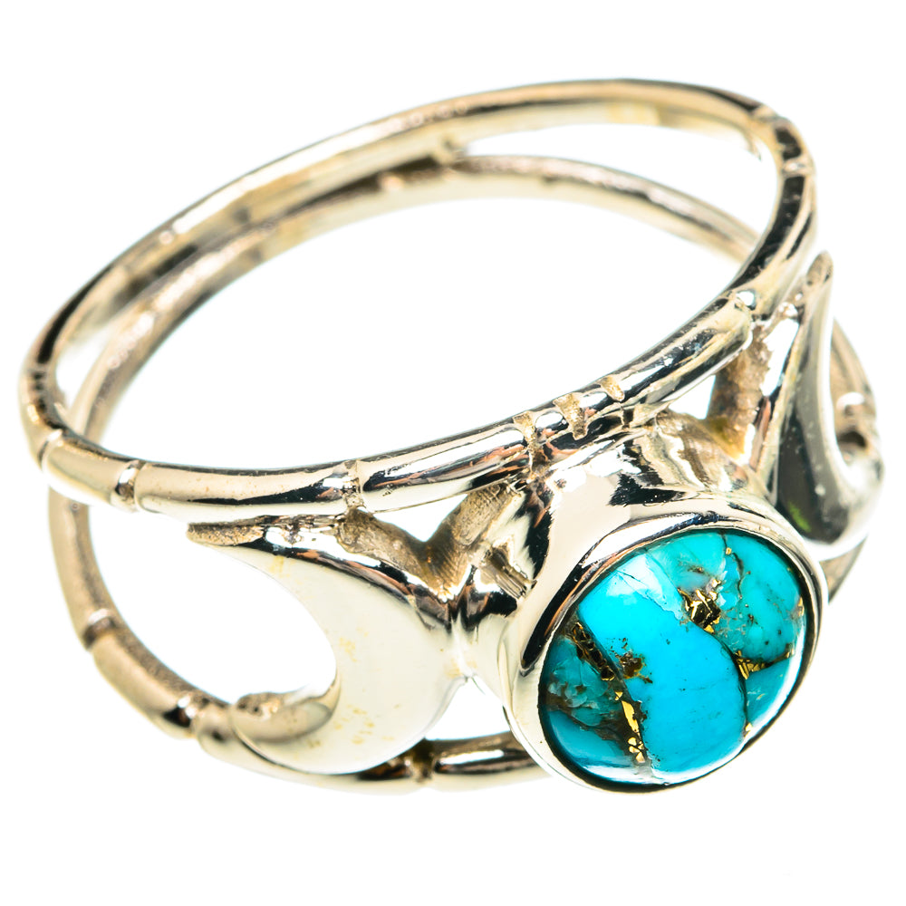 Blue Copper Composite Turquoise Rings handcrafted by Ana Silver Co - RING77881