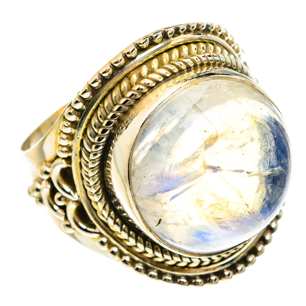 Rainbow Moonstone Rings handcrafted by Ana Silver Co - RING77905
