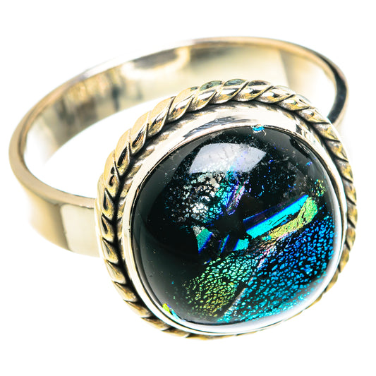 Dichroic Glass Rings handcrafted by Ana Silver Co - RING77908