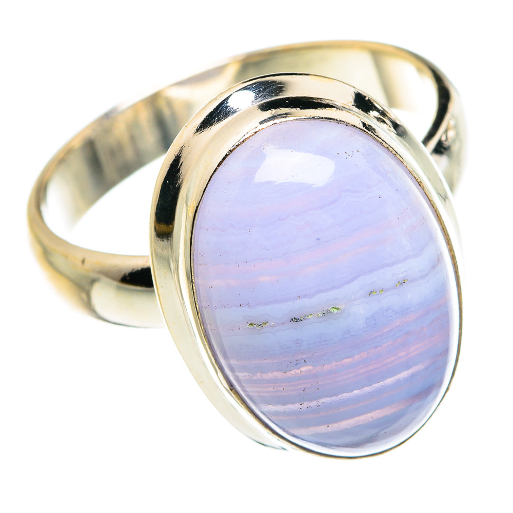 Blue Lace Agate Rings handcrafted by Ana Silver Co - RING77936