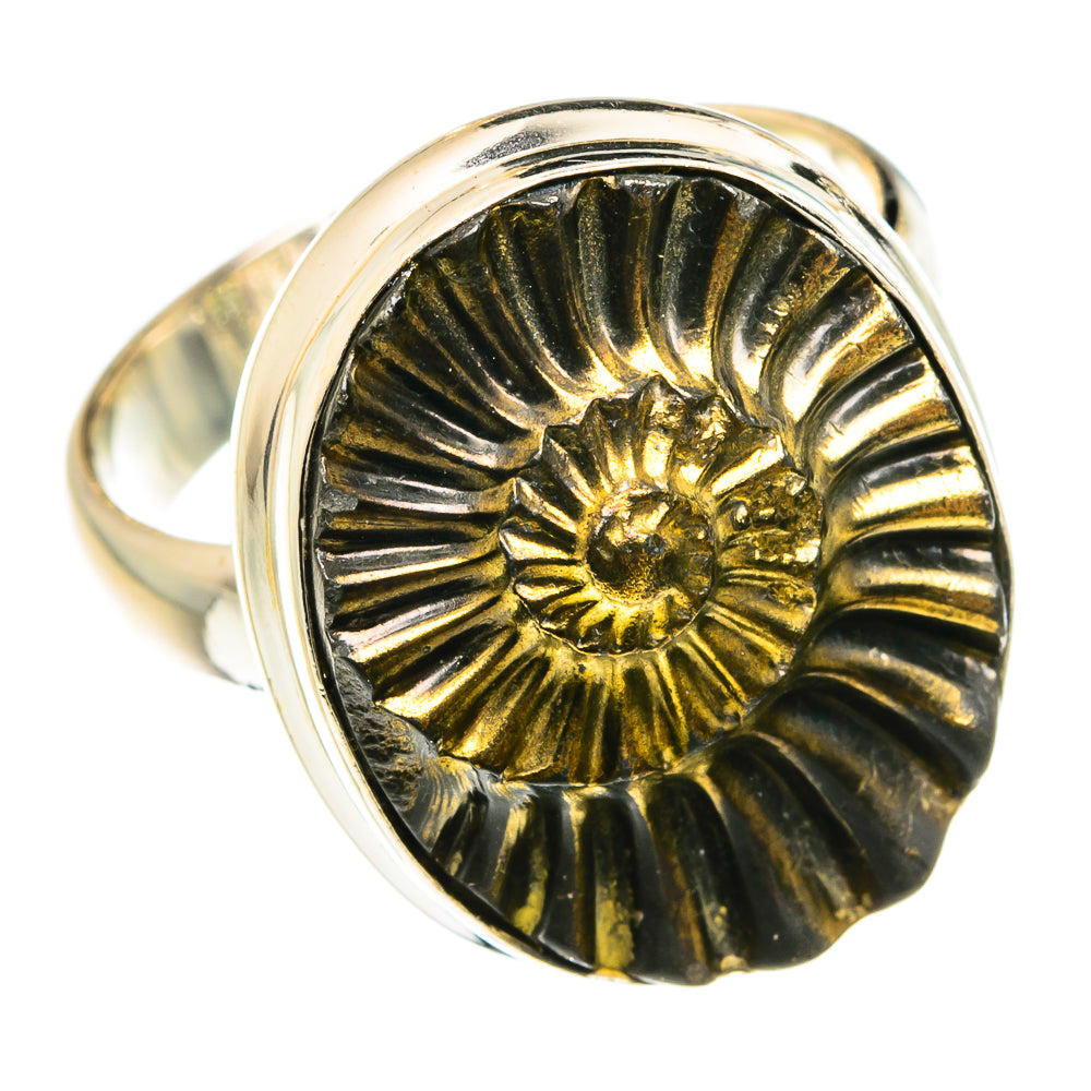 Pyrite Fossil Rings handcrafted by Ana Silver Co - RING77965