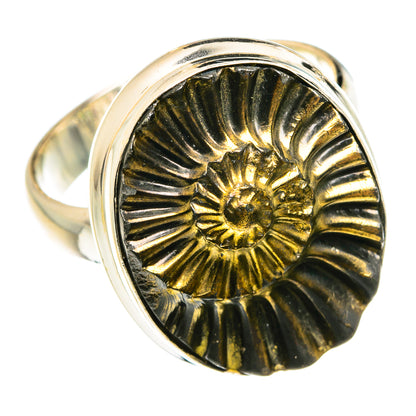 Pyrite Fossil Rings handcrafted by Ana Silver Co - RING77965