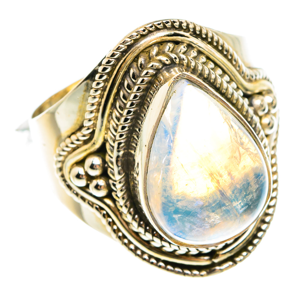 Rainbow Moonstone Rings handcrafted by Ana Silver Co - RING77972