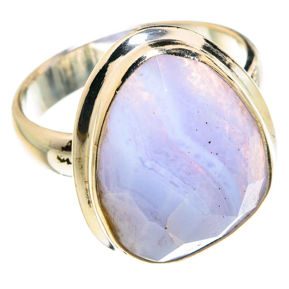 Blue Lace Agate Rings handcrafted by Ana Silver Co - RING77975