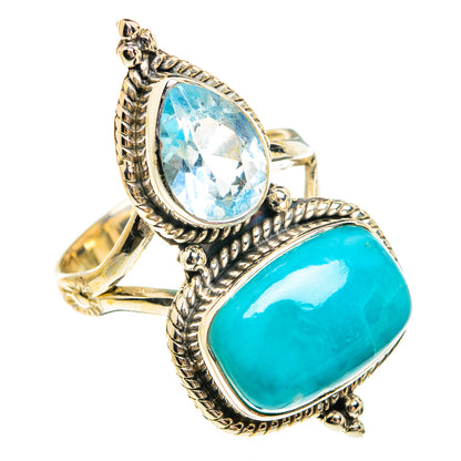 Larimar, Blue Topaz Rings handcrafted by Ana Silver Co - RING77985