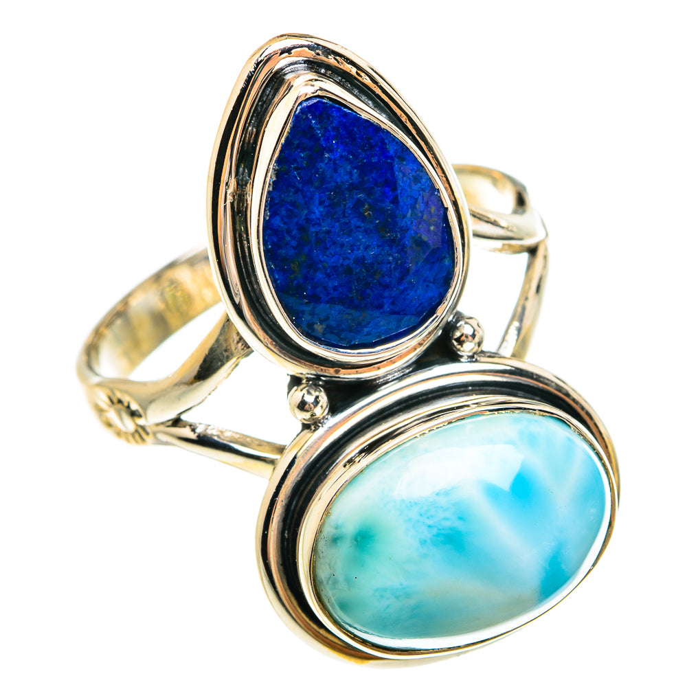 Larimar, Lapis Lazuli Rings handcrafted by Ana Silver Co - RING77986
