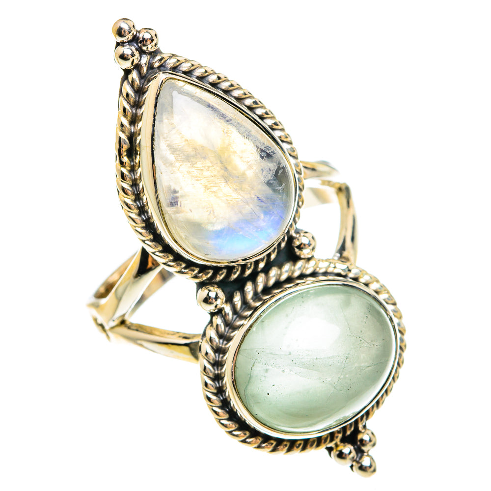 Rainbow Moonstone Rings handcrafted by Ana Silver Co - RING78033