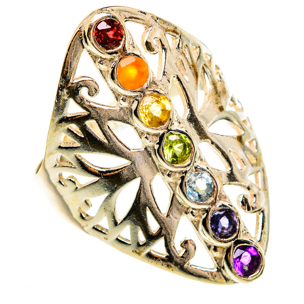 Multi-Stone Chakra Rings handcrafted by Ana Silver Co - RING78064
