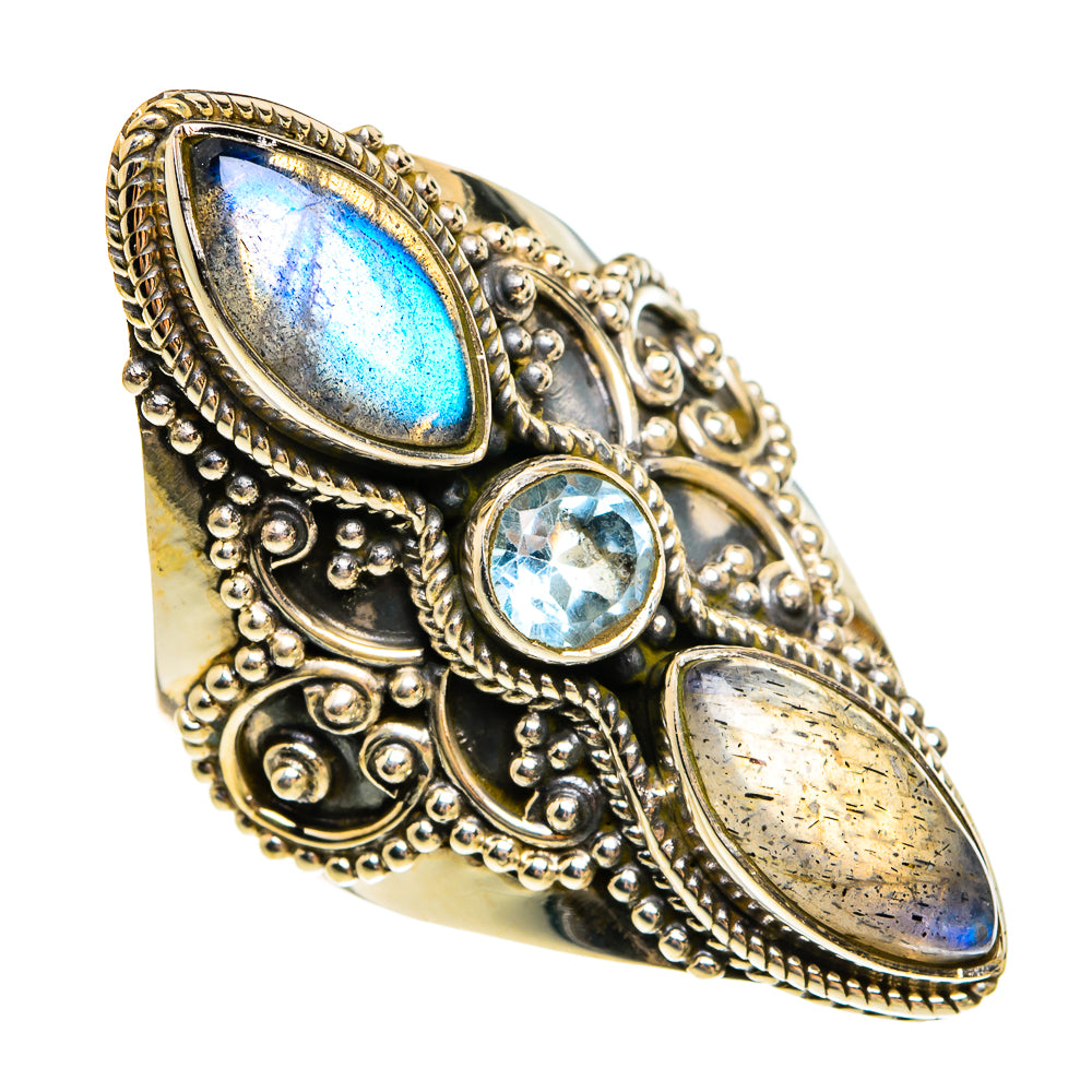 Labradorite Rings handcrafted by Ana Silver Co - RING78072
