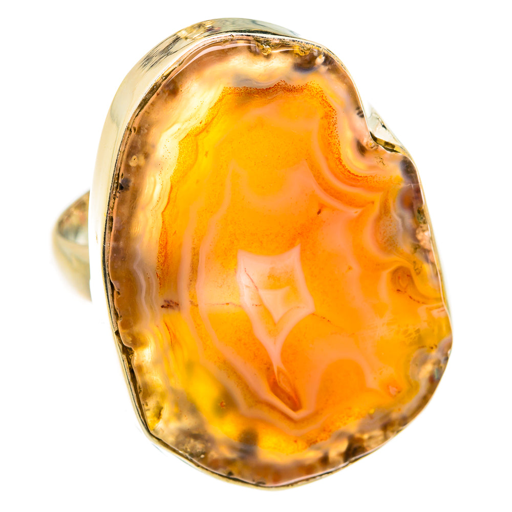 Orange Geode Slice Rings handcrafted by Ana Silver Co - RING78085