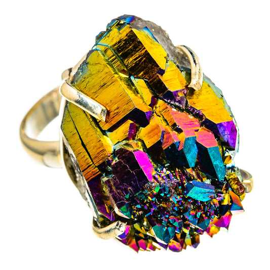 Titanium Sunshine Druzy Rings handcrafted by Ana Silver Co - RING78101