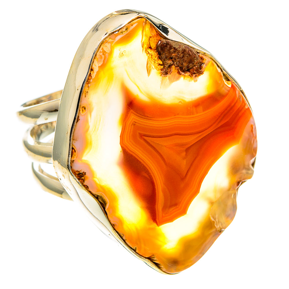 Orange Geode Slice Rings handcrafted by Ana Silver Co - RING78164