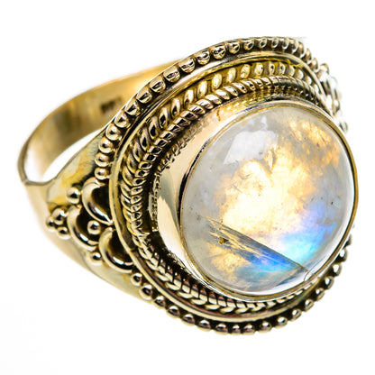 Rainbow Moonstone Rings handcrafted by Ana Silver Co - RING78206