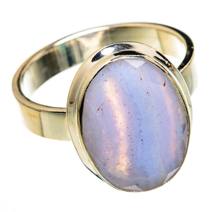 Blue Lace Agate Rings handcrafted by Ana Silver Co - RING78209
