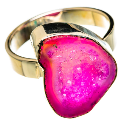Pink Geode Slice Rings handcrafted by Ana Silver Co - RING78227