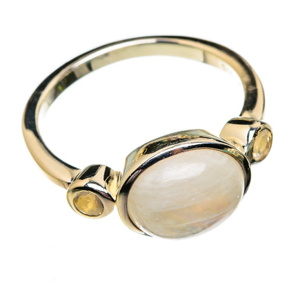 Rainbow Moonstone Rings handcrafted by Ana Silver Co - RING78233