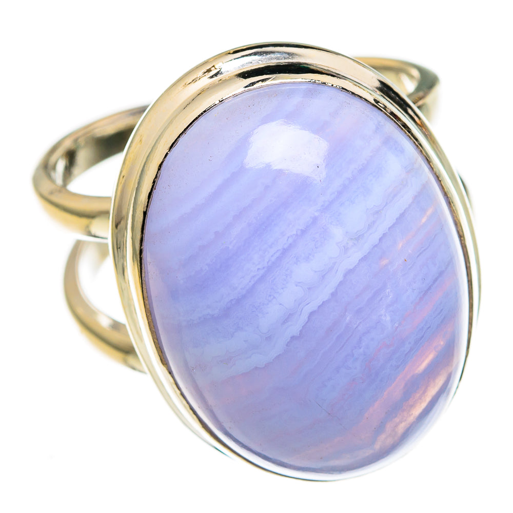Blue Lace Agate Rings handcrafted by Ana Silver Co - RING78236