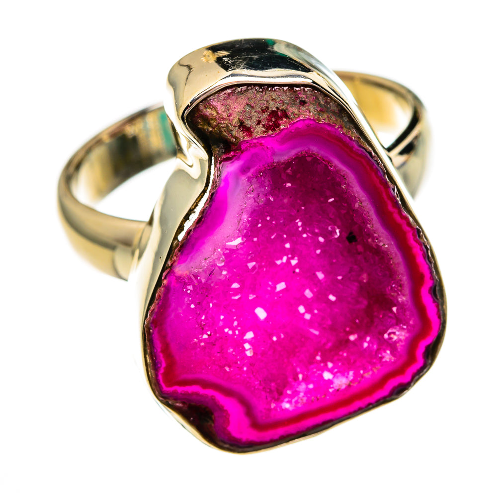 Pink Geode Slice Rings handcrafted by Ana Silver Co - RING78256