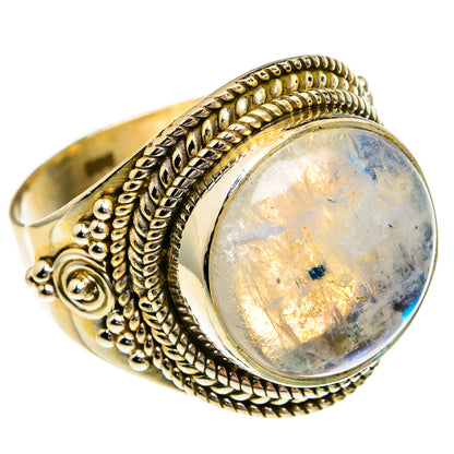 Rainbow Moonstone Rings handcrafted by Ana Silver Co - RING78269