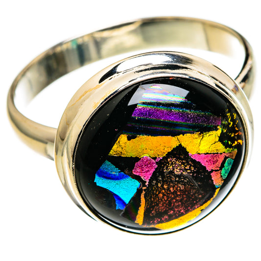 Dichroic Glass Rings handcrafted by Ana Silver Co - RING78271