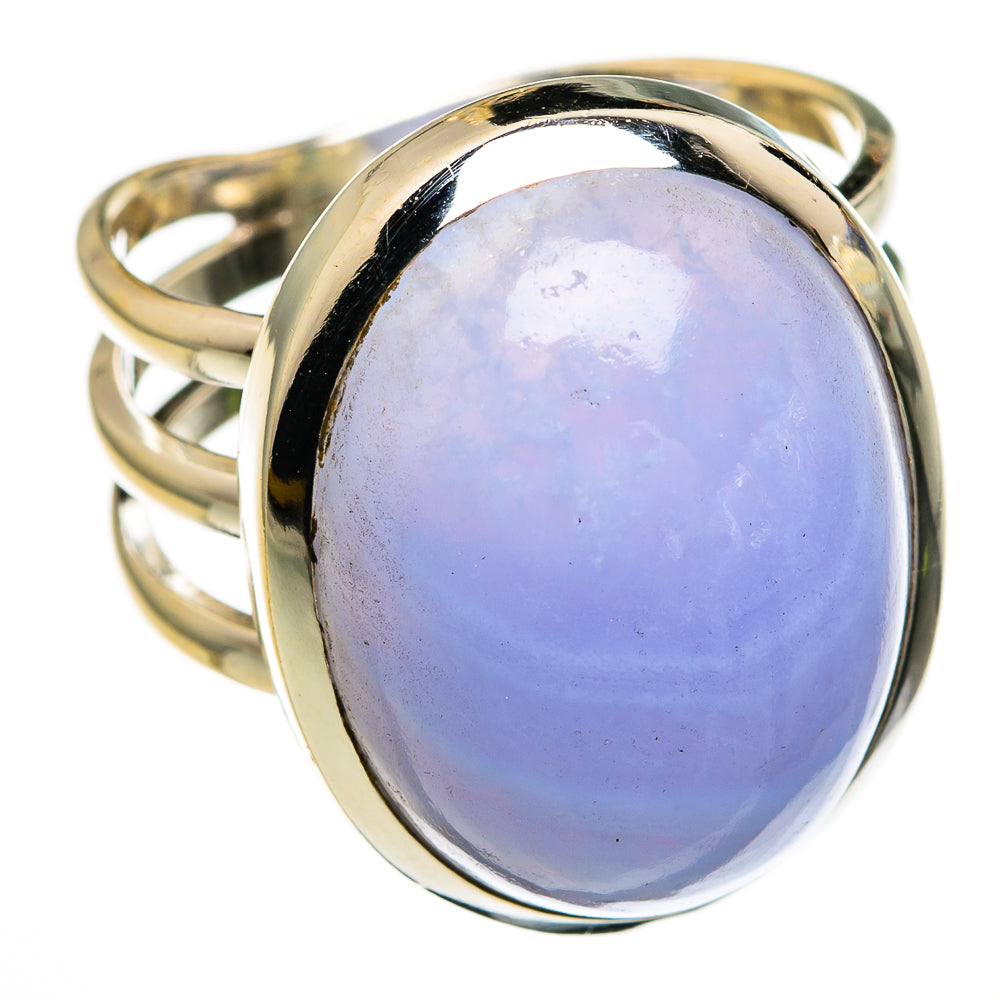 Blue Lace Agate Rings handcrafted by Ana Silver Co - RING78297