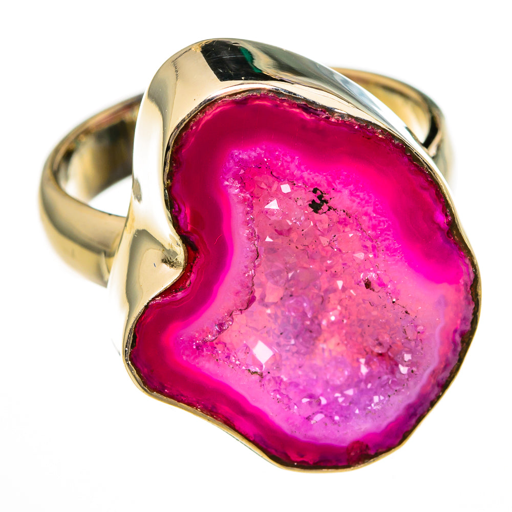 Pink Geode Slice Rings handcrafted by Ana Silver Co - RING78335